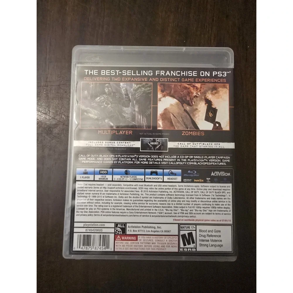 Call of Duty Black Ops III Sony PlayStation‎ 3 PS3 Tested & Working